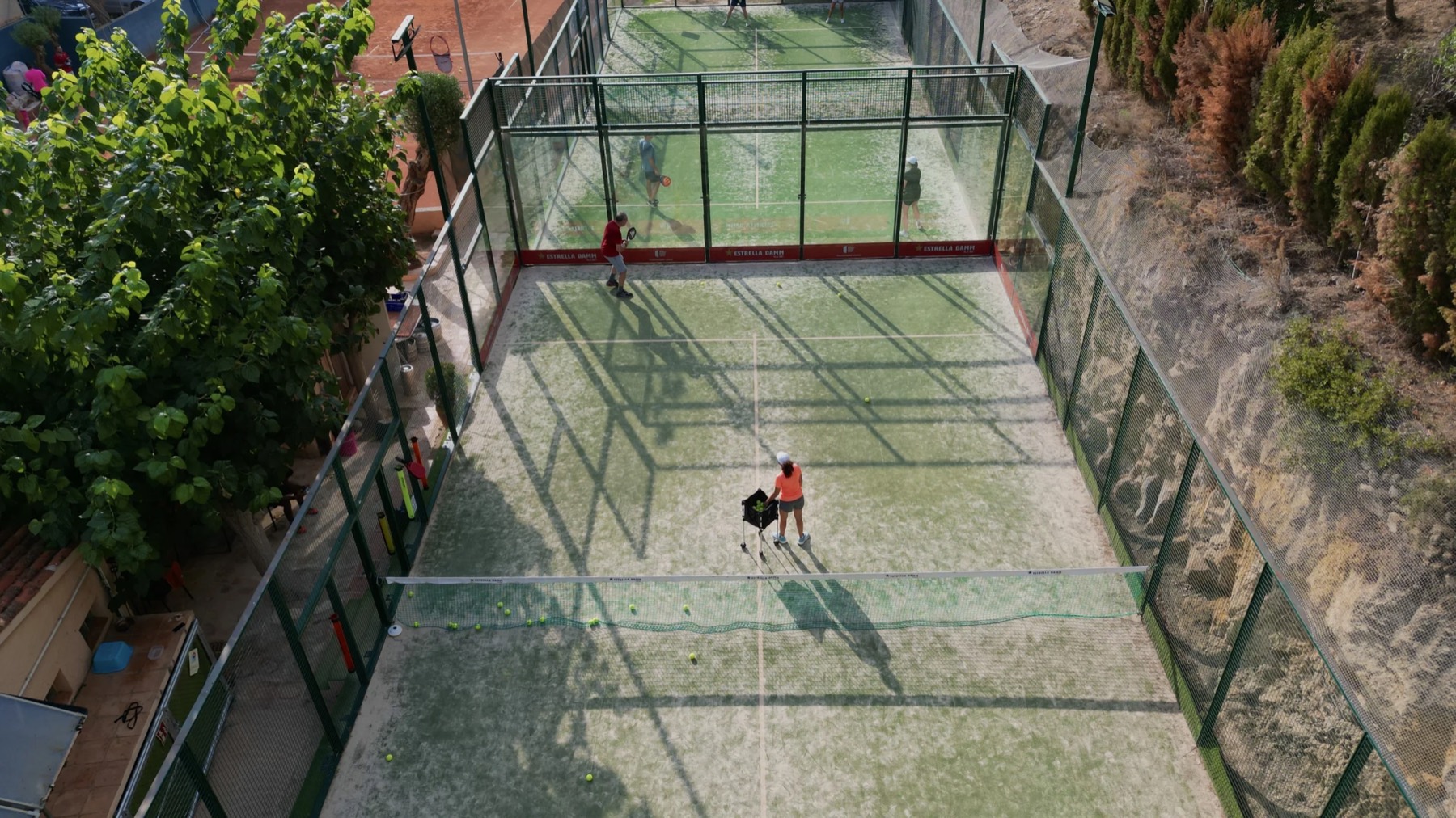 Aerial view of the club and courts