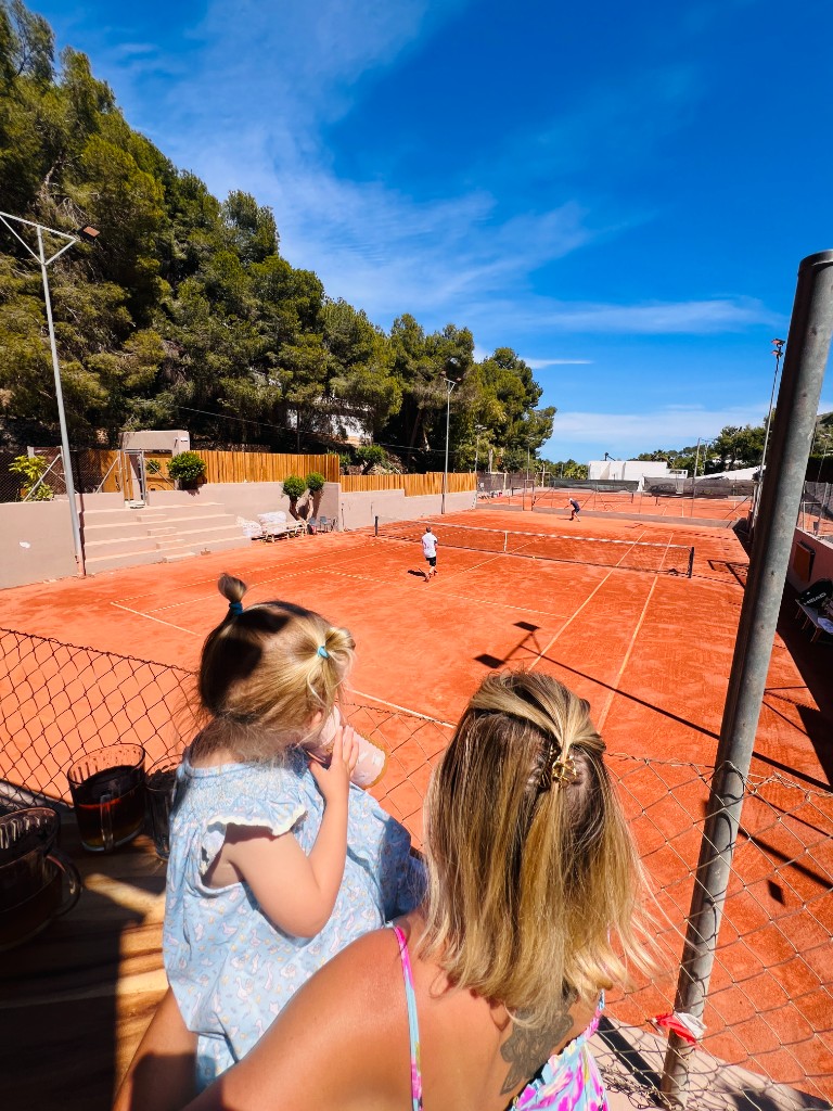 View over the clay courts from the terrace