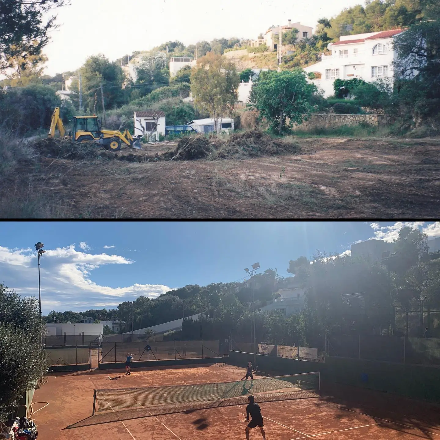 Aerial view of the club and courts